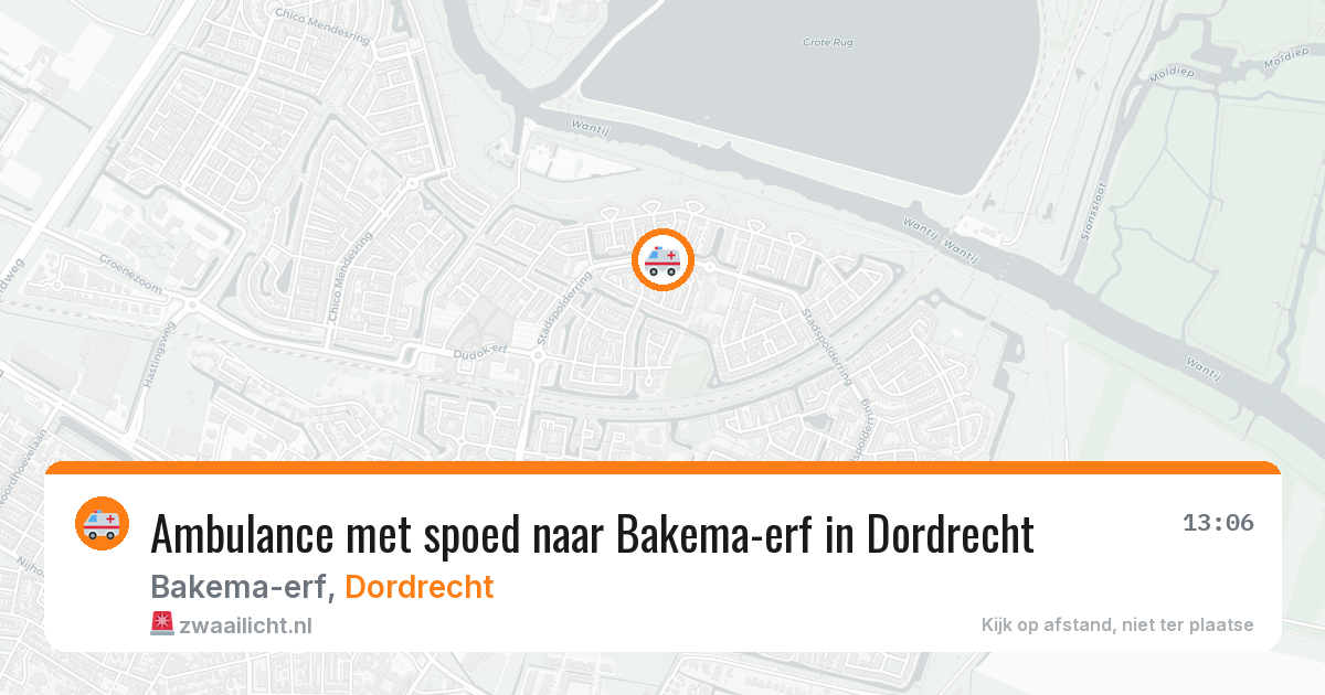 Ambulance met spoed naar Bakema-erf in Dordrecht — 26 apr 2026