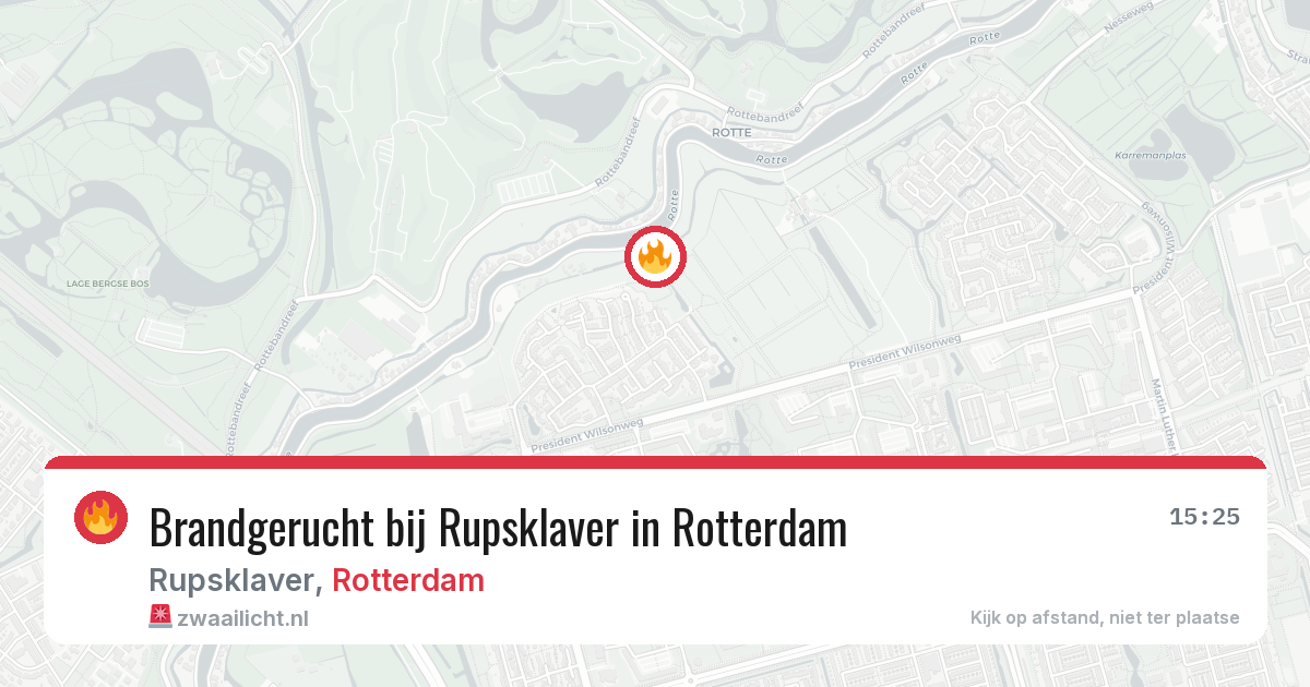 Brandgerucht bij Rupsklaver in Rotterdam — 15 jun 2026