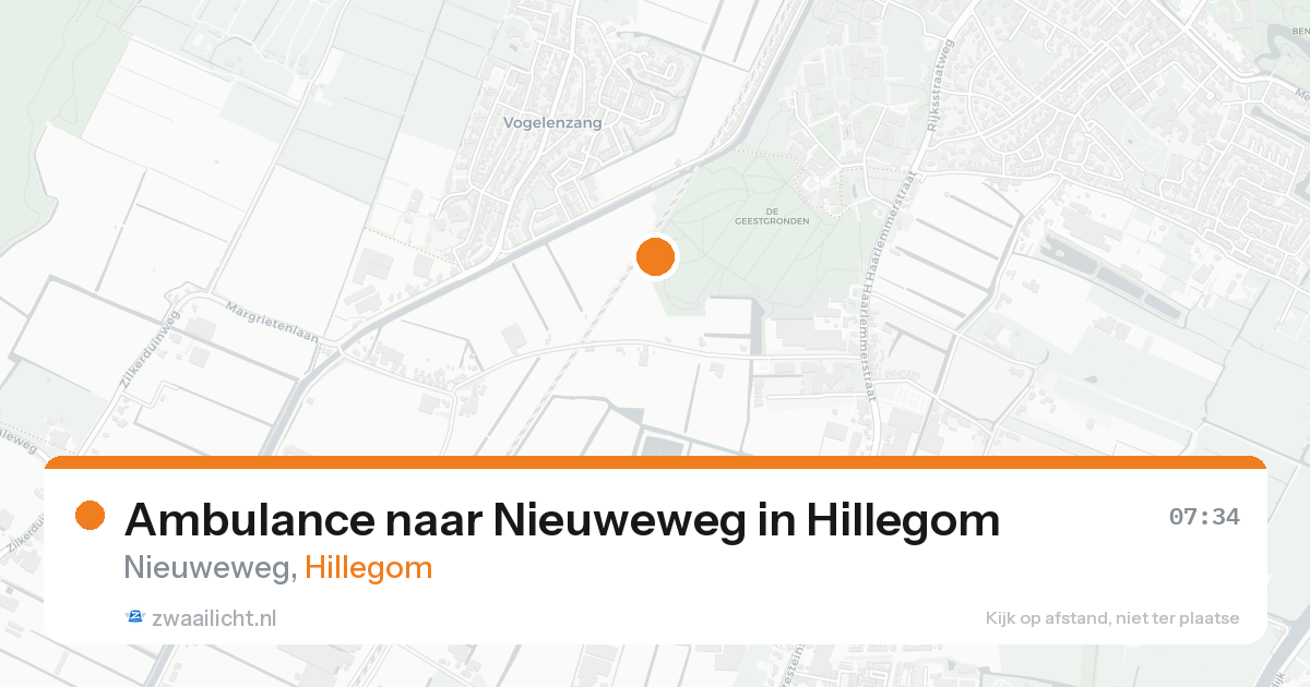 Ambulance naar Nieuweweg in Hillegom — 15 aug 2026