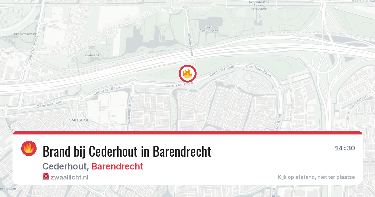 Brand bij Cederhout in Barendrecht — 19 jun 2026