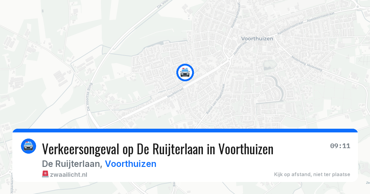 Verkeersongeval op De Ruijterlaan in Voorthuizen — 19 mrt 2026