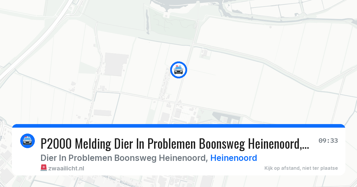 P2000 Melding Dier In Problemen Boonsweg Heinenoord, Heinenoord — 12 jul 2026
