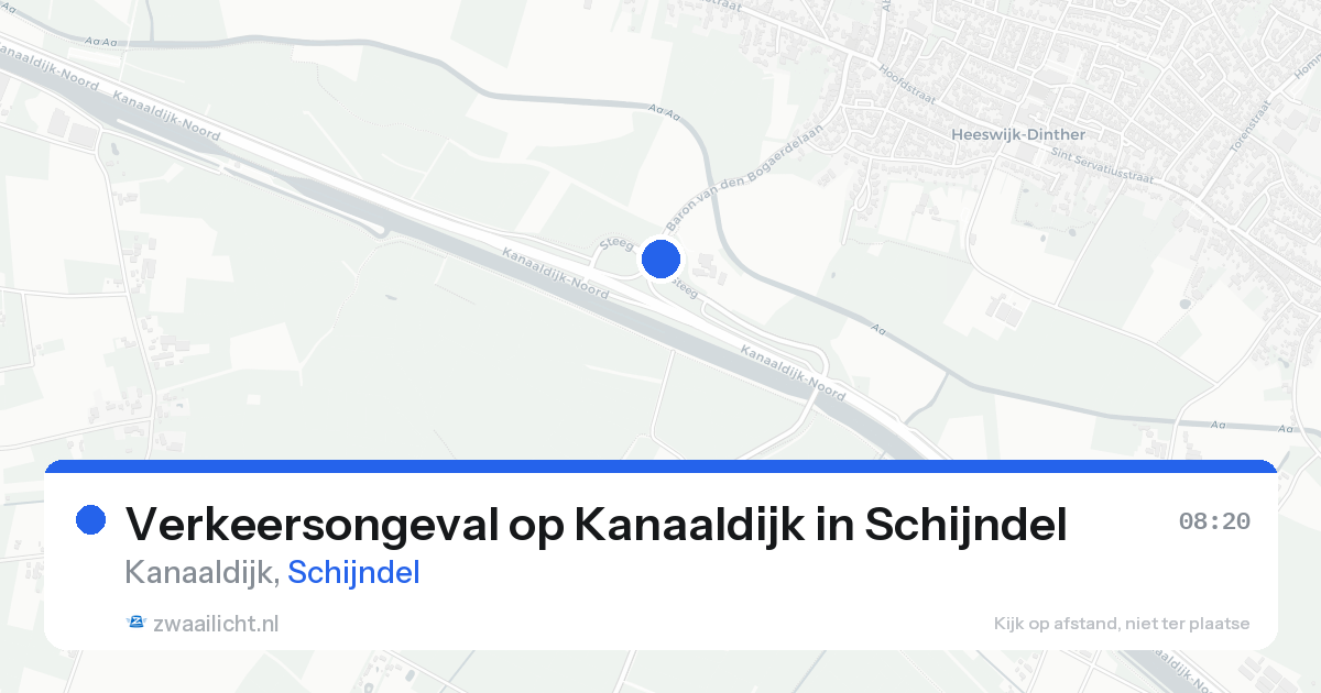Verkeersongeval op Kanaaldijk in Schijndel — 22 aug 2026