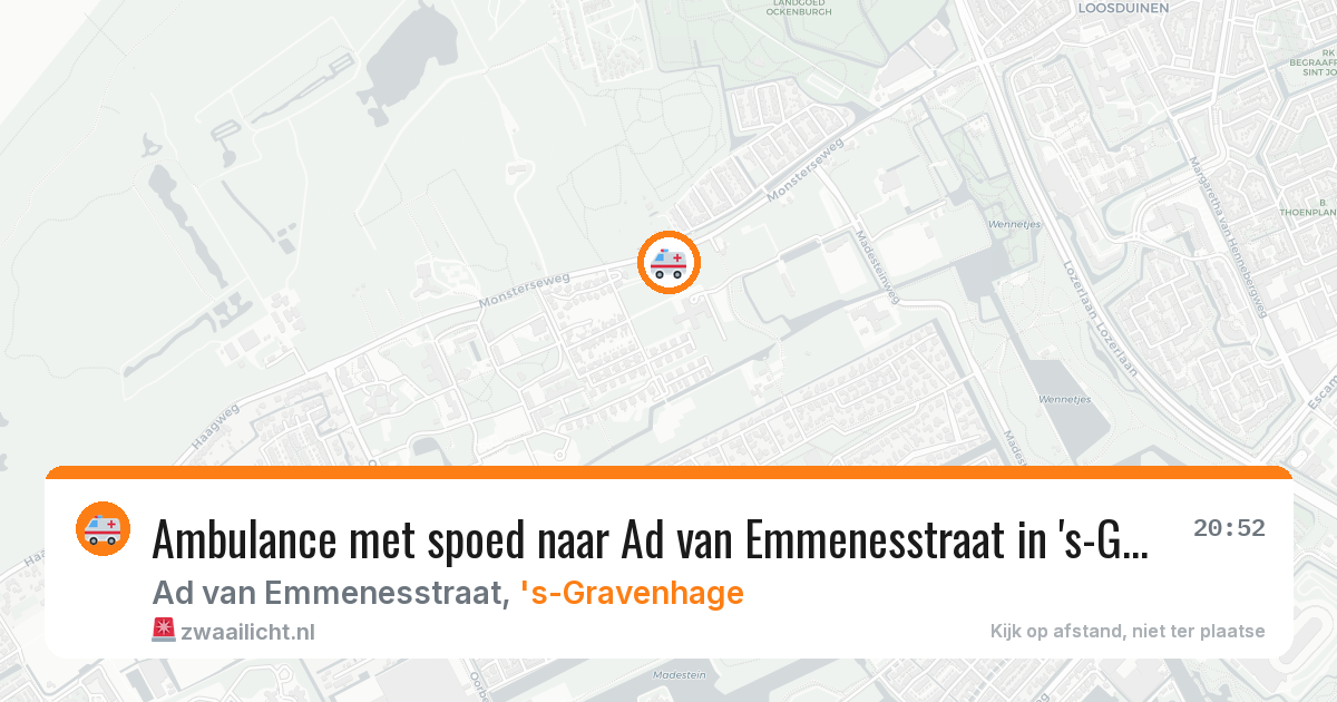 Ambulance met spoed naar Ad van Emmenesstraat in 's-Gravenhage — 30 mei 2026