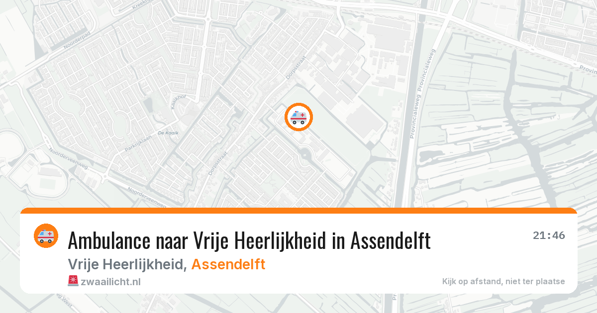 Ambulance naar Vrije Heerlijkheid in Assendelft — 13 aug 2026