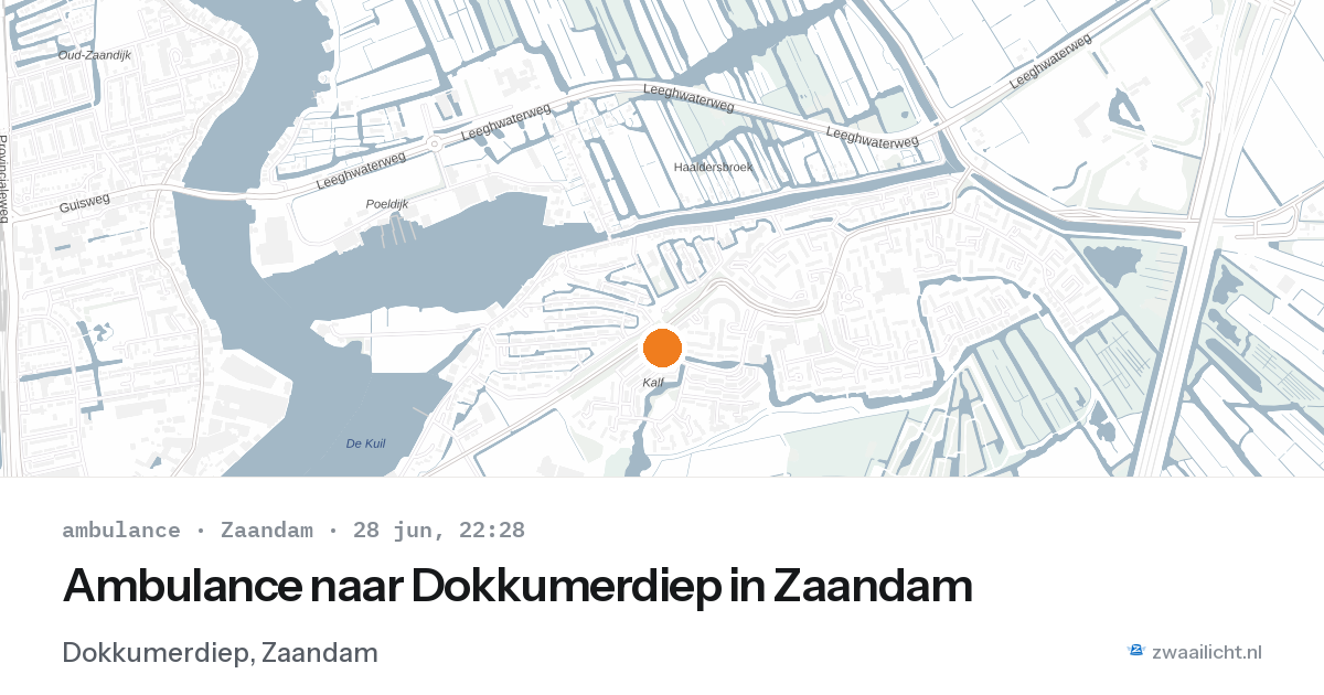 Ambulance naar Dokkumerdiep in Zaandam — 28 jun 2026