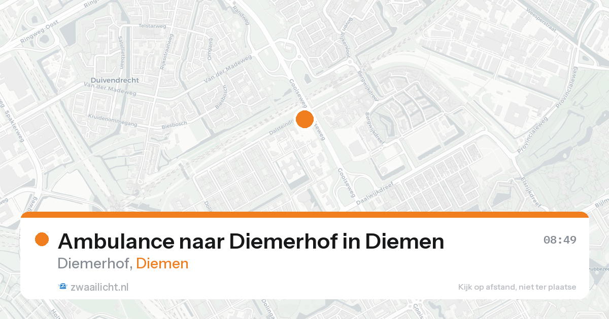 Ambulance naar Diemerhof in Diemen — 15 aug 2026