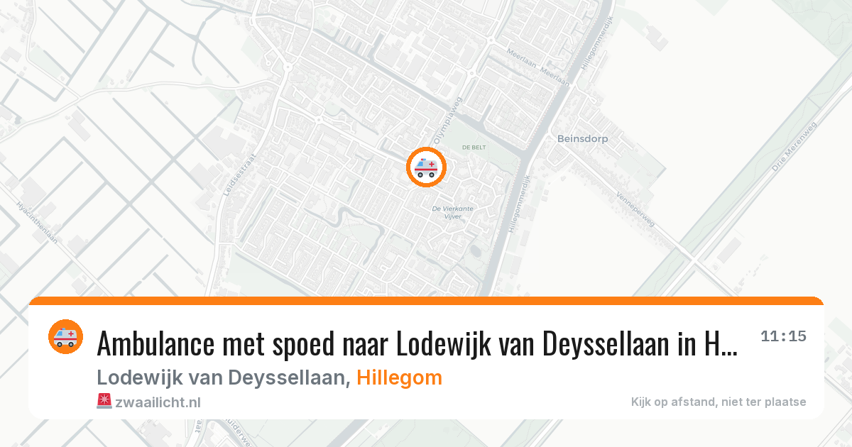 Ambulance met spoed naar Lodewijk van Deyssellaan in Hillegom — 21 apr 2026