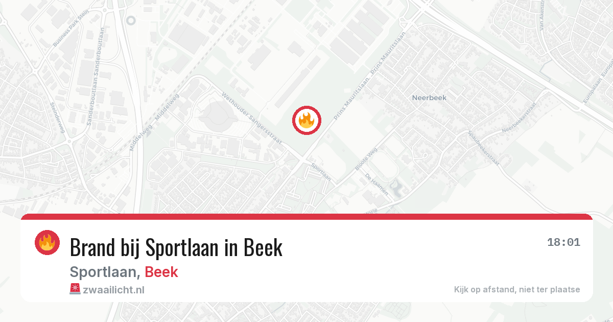 Brand bij Sportlaan in Beek — 21 mrt 2026