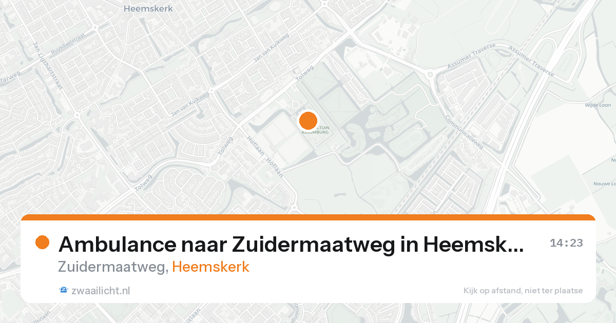 Ambulance naar Zuidermaatweg in Heemskerk — 8 jun 2026