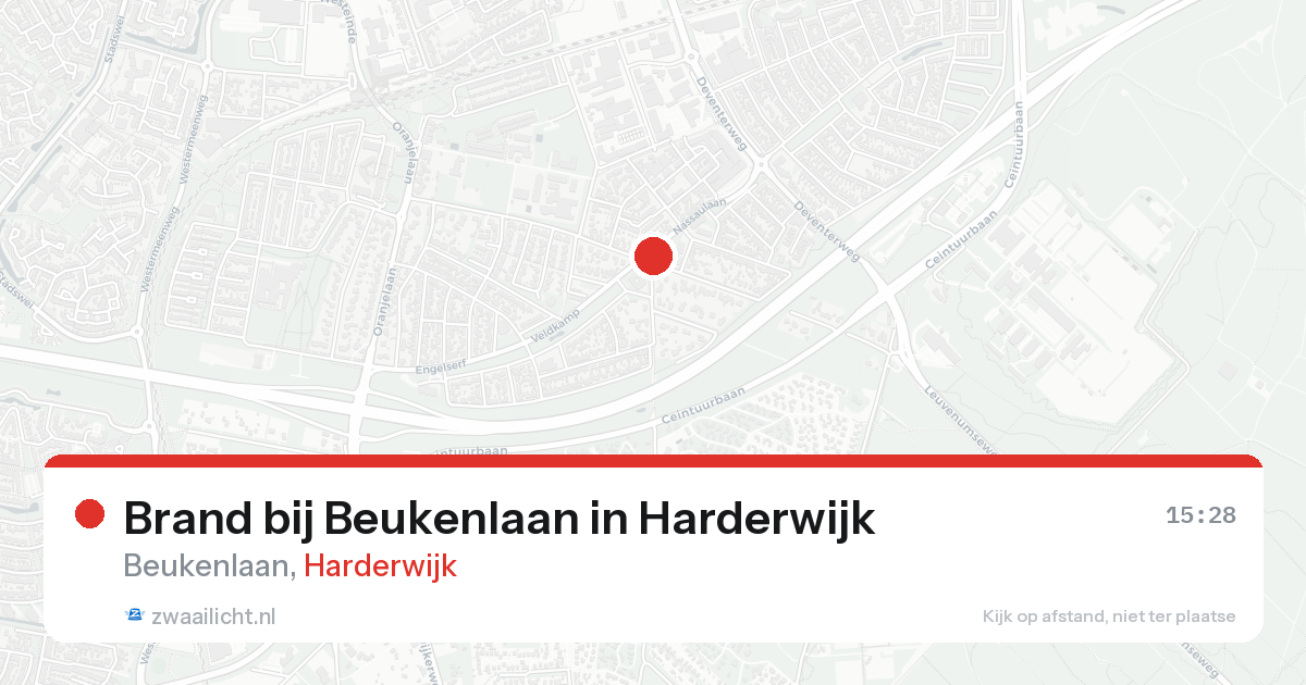 Brand bij Beukenlaan in Harderwijk — 17 aug 2026