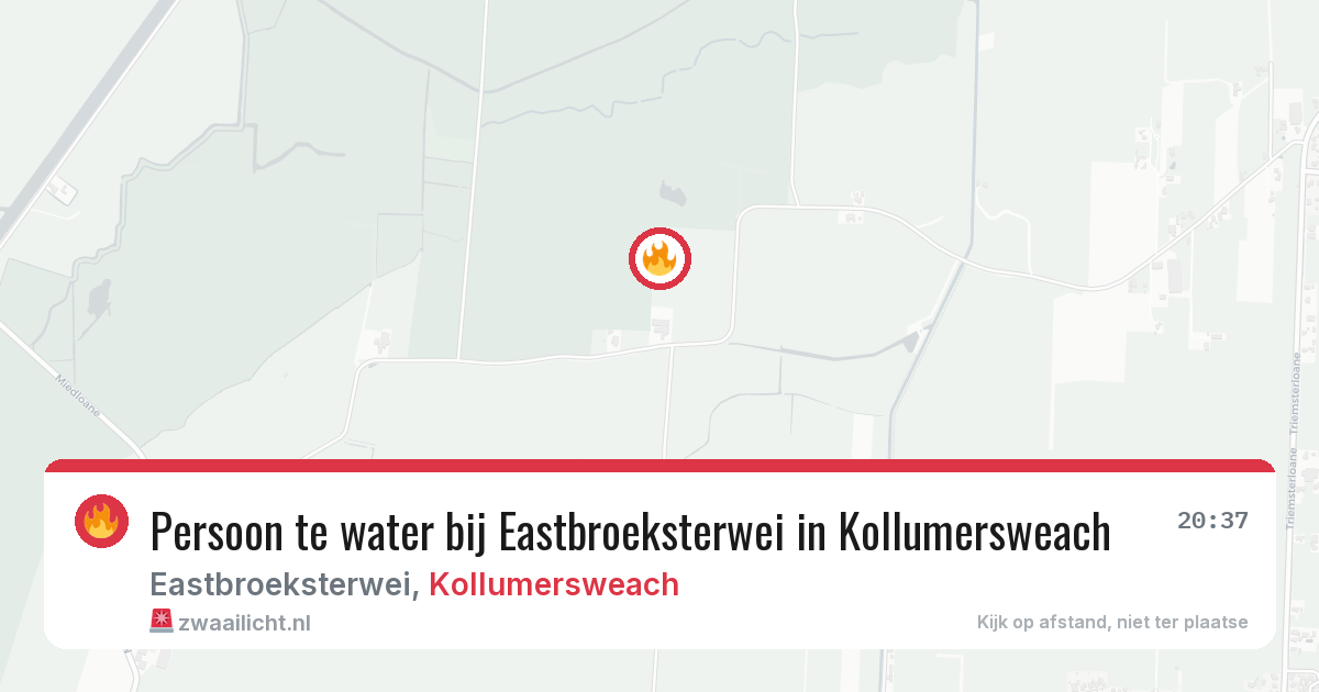 Persoon te water bij Eastbroeksterwei in Kollumersweach — 29 jan 2026