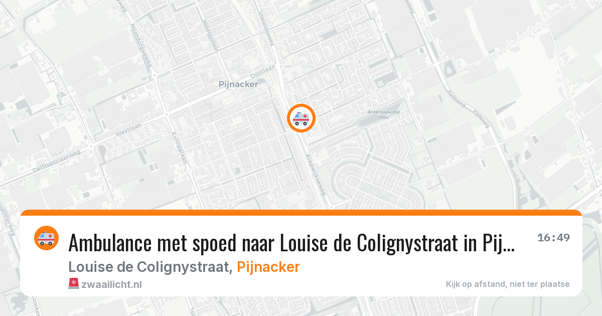 Ambulance met spoed naar Louise de Colignystraat in Pijnacker — 30 mei 2026