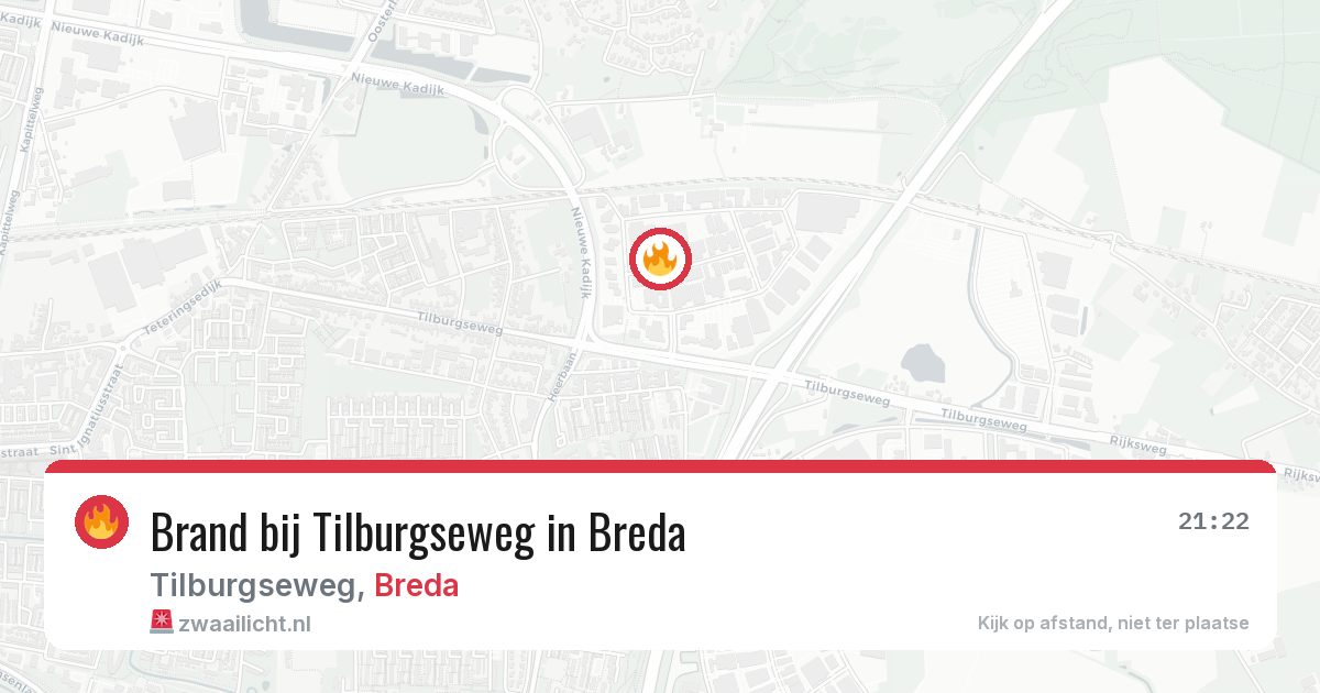 Brand bij Tilburgseweg in Breda — 3 aug 2026