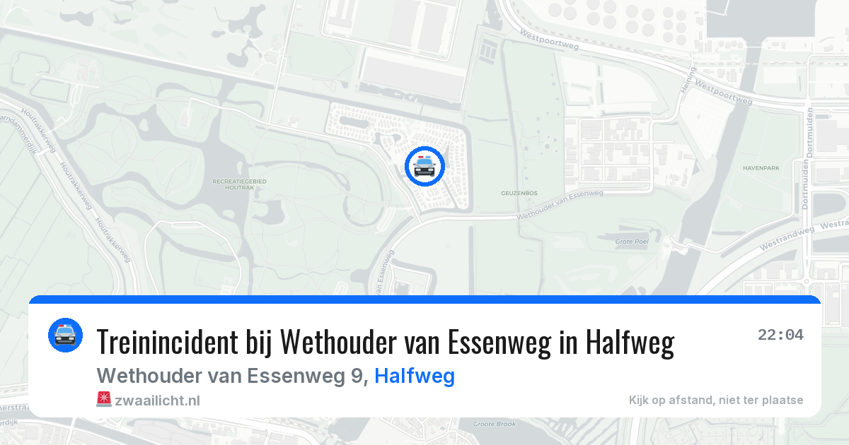 Treinincident bij Wethouder van Essenweg in Halfweg — 2 mei 2026