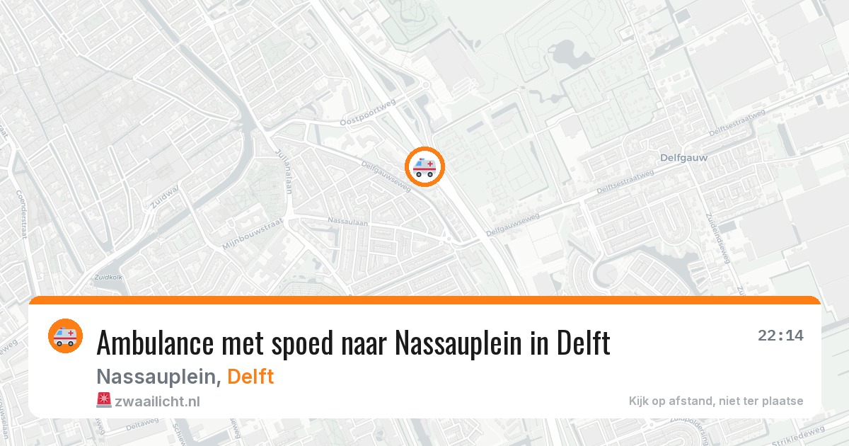 Ambulance met spoed naar Nassauplein in Delft — 9 jul 2026