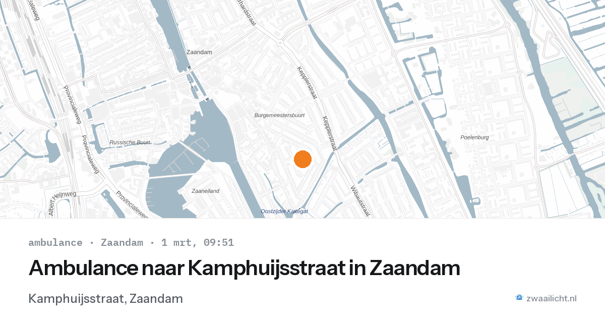 Ambulance naar Kamphuijsstraat in Zaandam — 1 mrt 2026