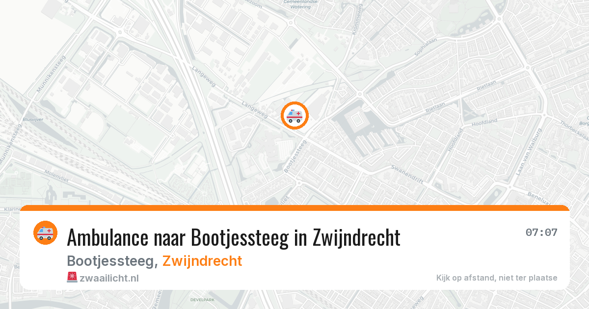 Ambulance naar Bootjessteeg in Zwijndrecht — 6 jul 2026