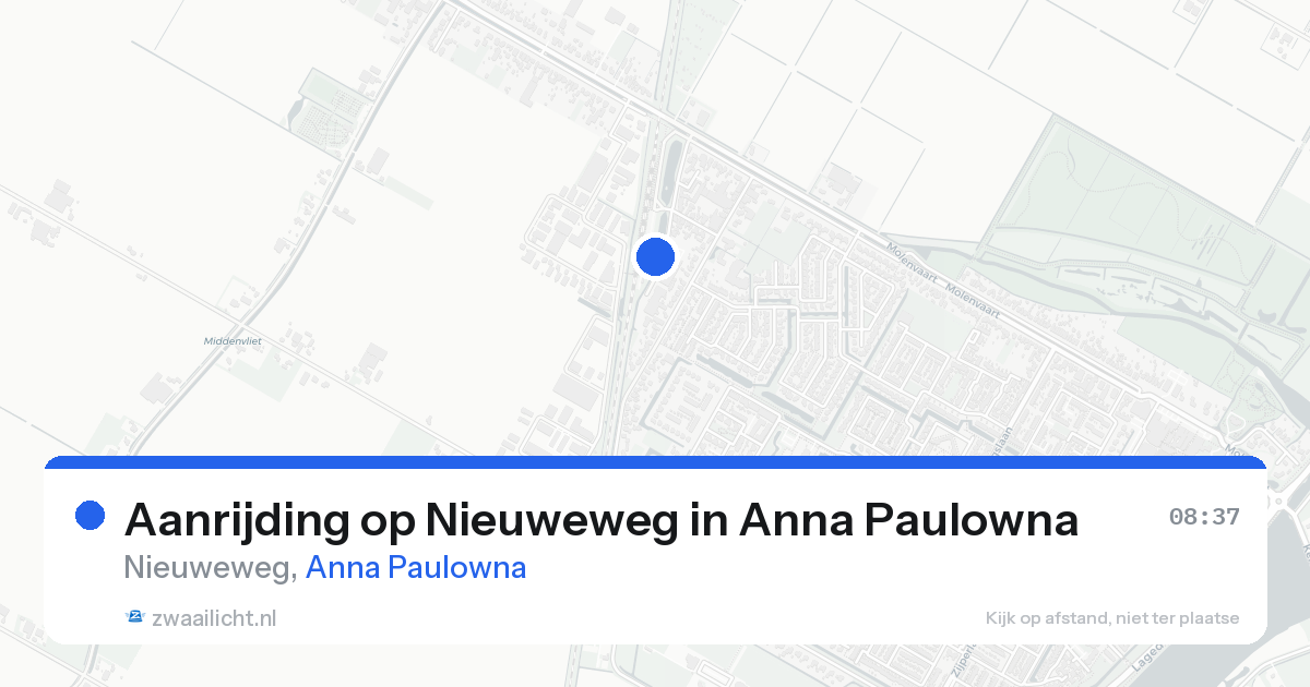 Aanrijding op Nieuweweg in Anna Paulowna — 21 aug 2026