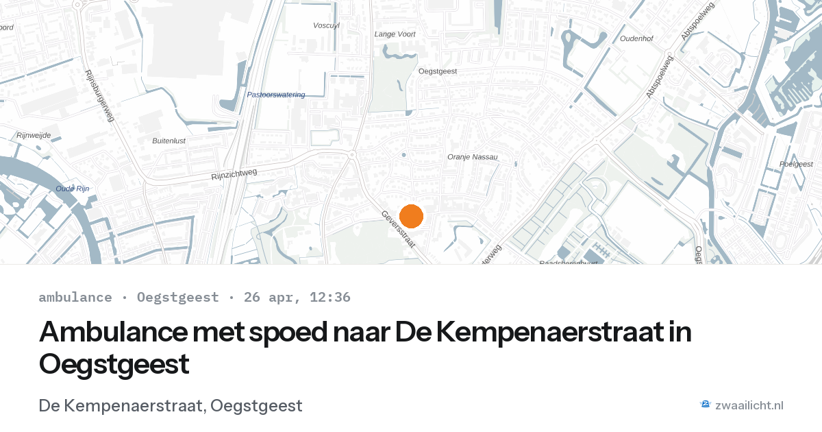 Ambulance met spoed naar De Kempenaerstraat in Oegstgeest — 26 apr 2026