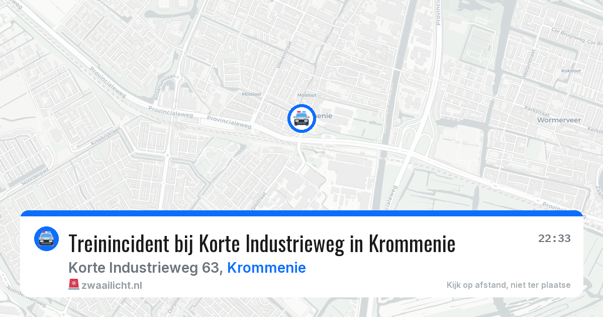 Treinincident bij Korte Industrieweg in Krommenie — 5 apr 2026