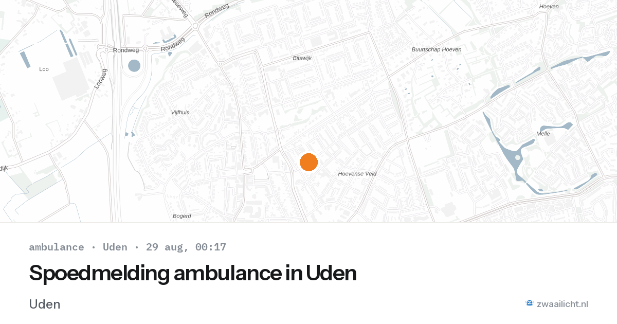Spoedmelding ambulance in Uden — 28 aug 2026