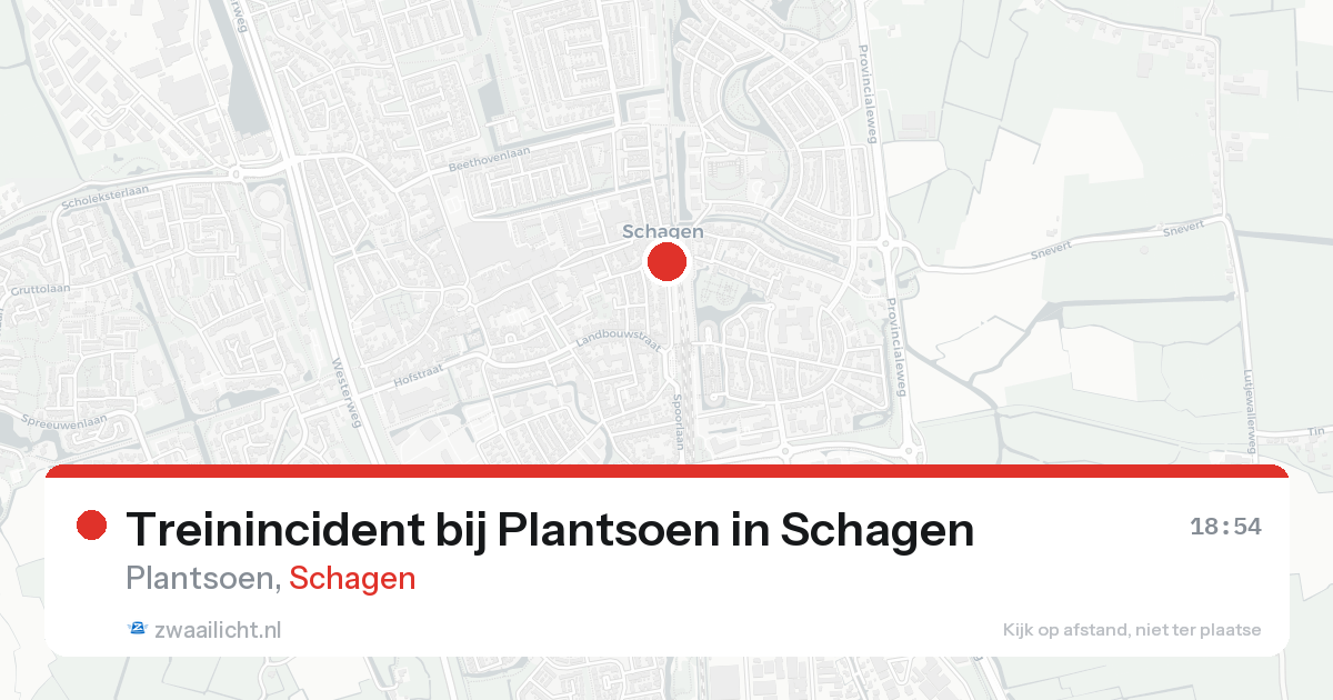 Treinincident bij Plantsoen in Schagen — 20 feb 2026
