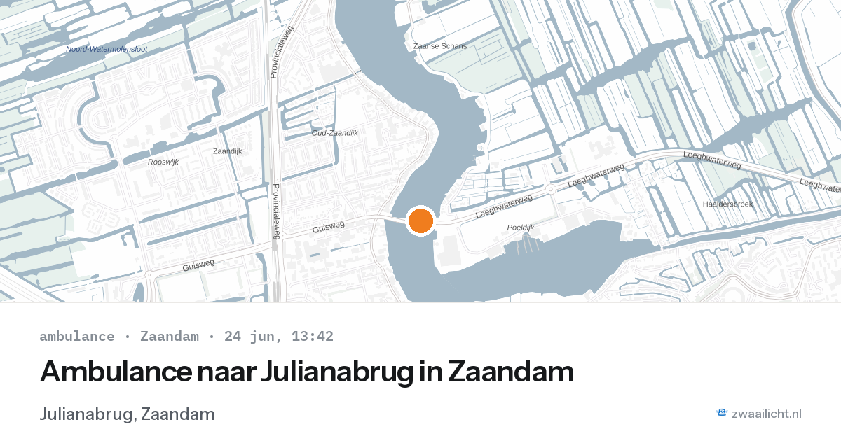 Ambulance naar Julianabrug in Zaandam — 24 jun 2026