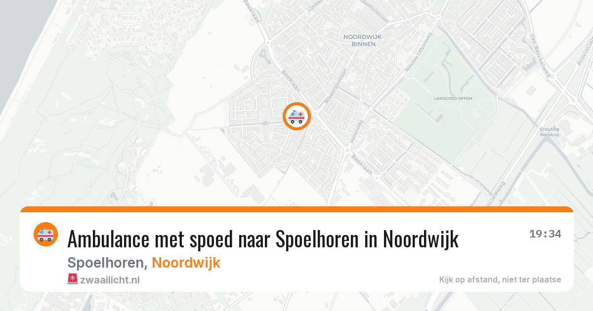 Ambulance met spoed naar Spoelhoren in Noordwijk — 6 aug 2026