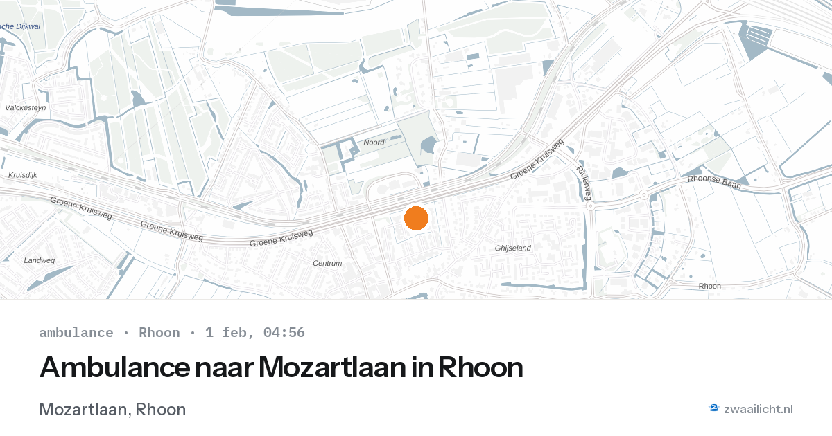 Ambulance naar Mozartlaan in Rhoon — 1 feb 2026