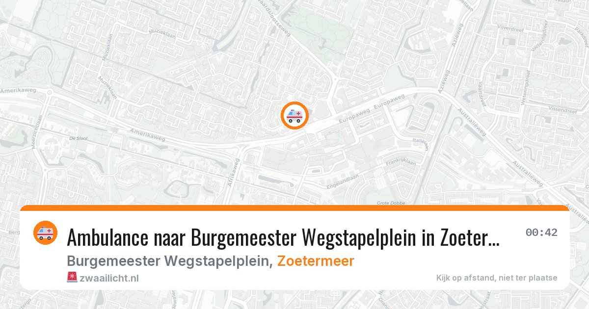 Ambulance naar Burgemeester Wegstapelplein in Zoetermeer — 8 jun 2026