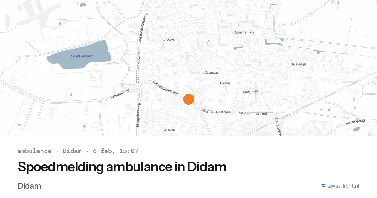 Spoedmelding ambulance in Didam — 6 feb 2026