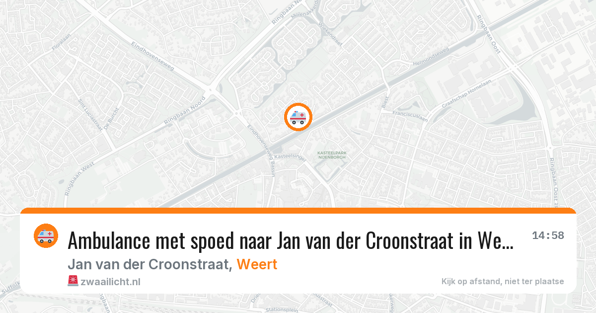 Ambulance met spoed naar Jan van der Croonstraat in Weert — 27 jul 2026
