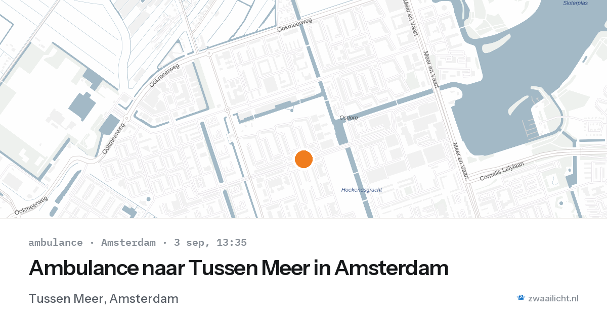 Ambulance naar Tussen Meer in Amsterdam — 3 sep 2026