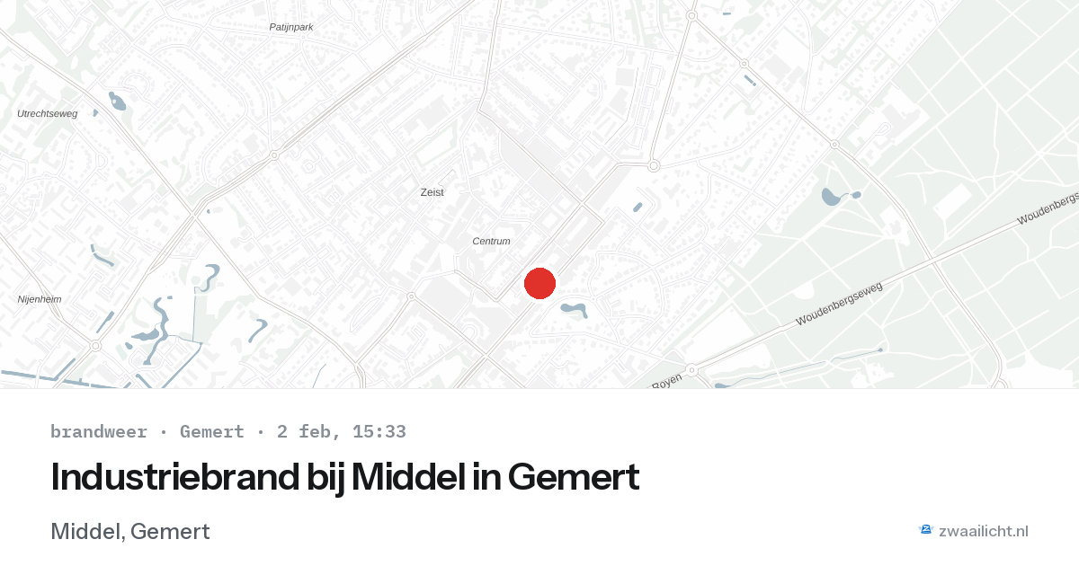Industriebrand bij Middel in Gemert — 2 feb 2026