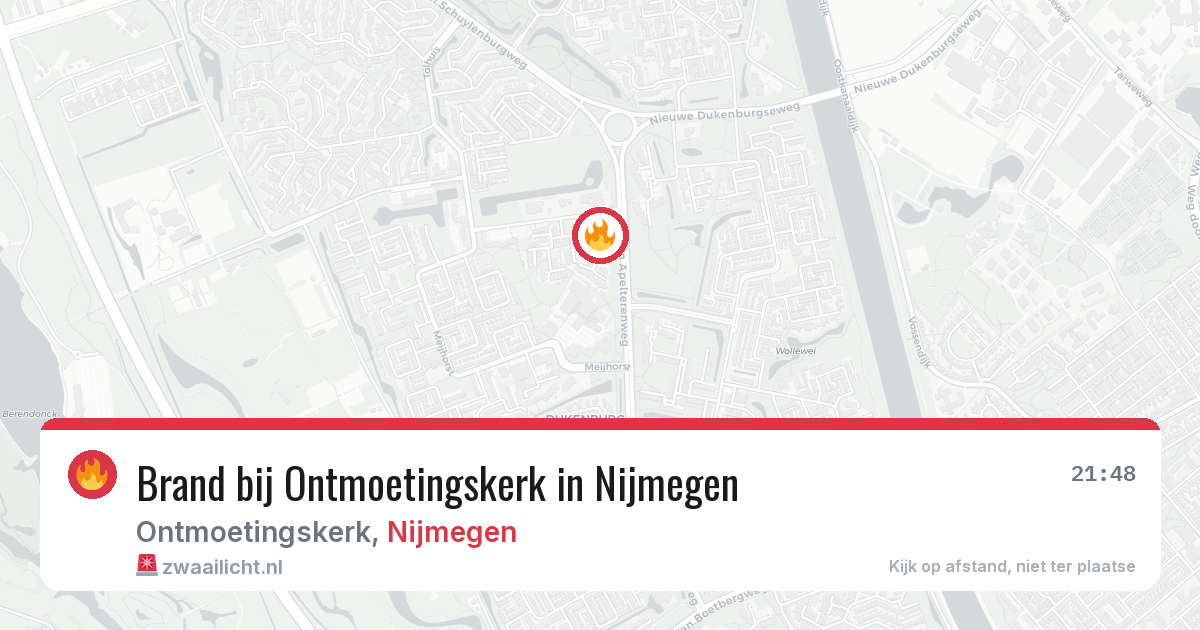Brand bij Ontmoetingskerk in Nijmegen — 19 jun 2026