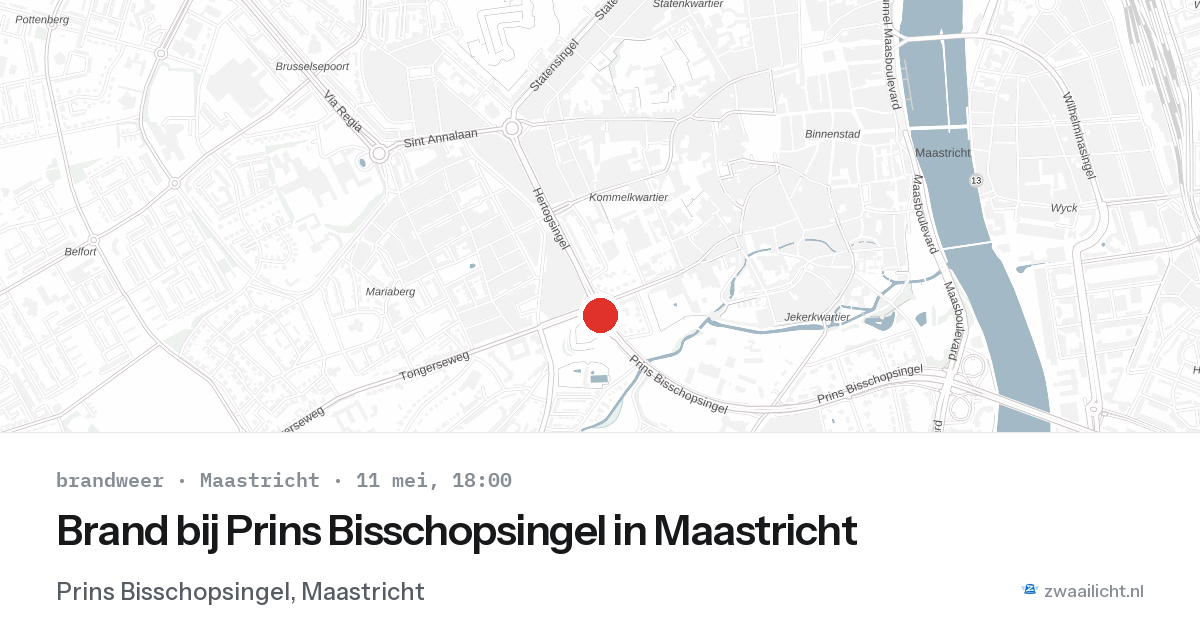 Brand bij Prins Bisschopsingel in Maastricht — 11 mei 2026