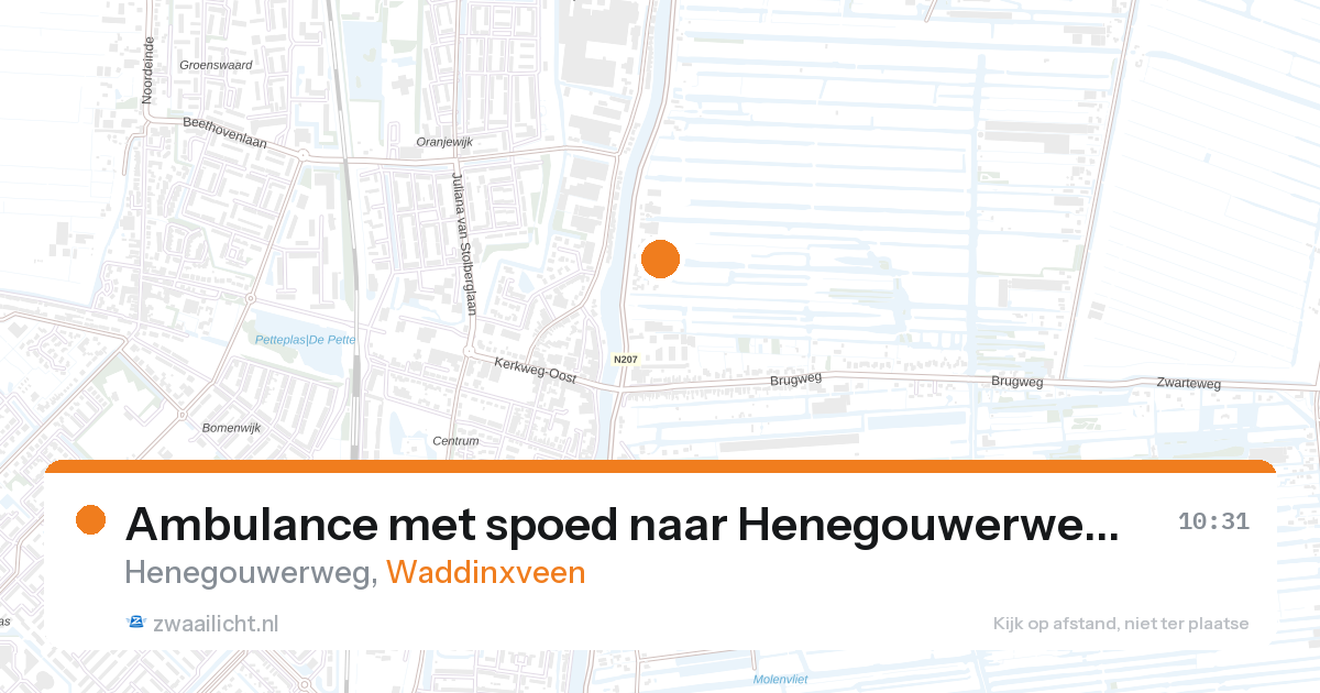 Ambulance met spoed naar Henegouwerweg in Waddinxveen — 28 aug 2026