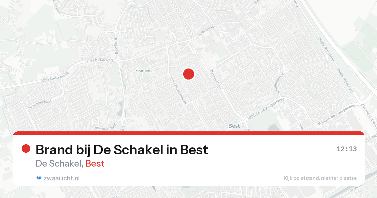 Brand bij De Schakel in Best — 21 aug 2026