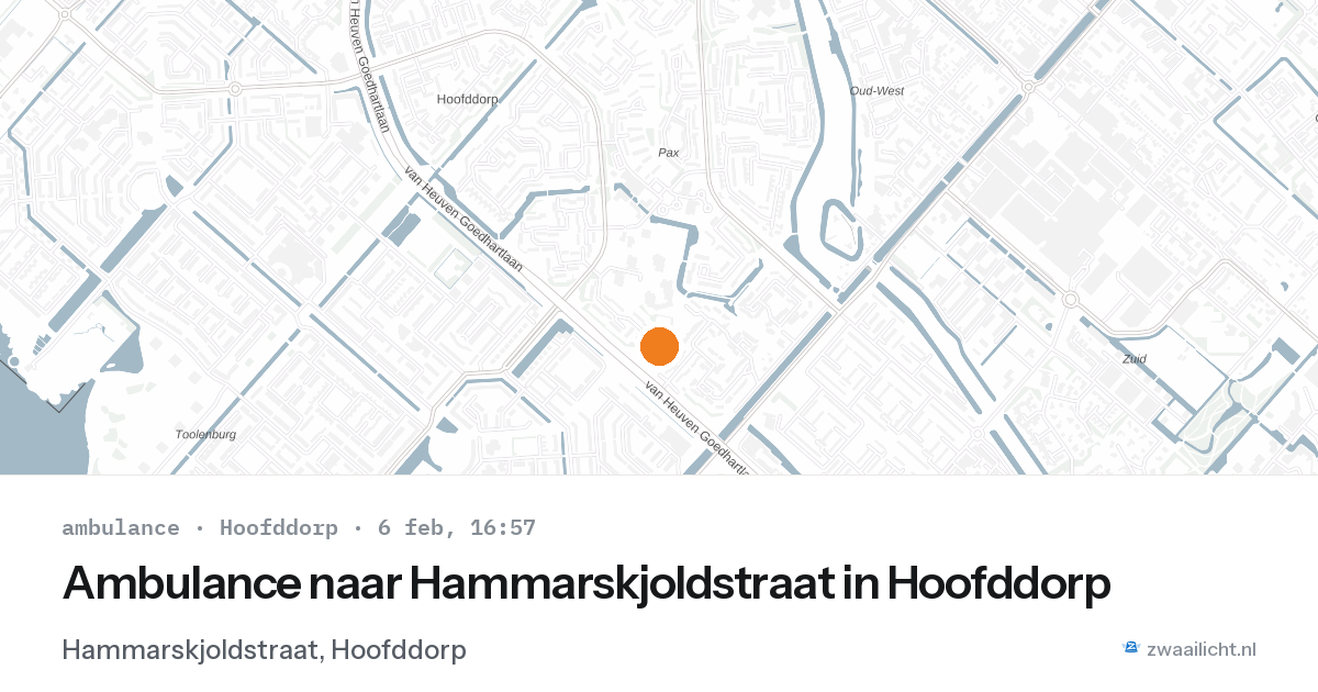 Ambulance naar Hammarskjoldstraat in Hoofddorp — 6 feb 2026