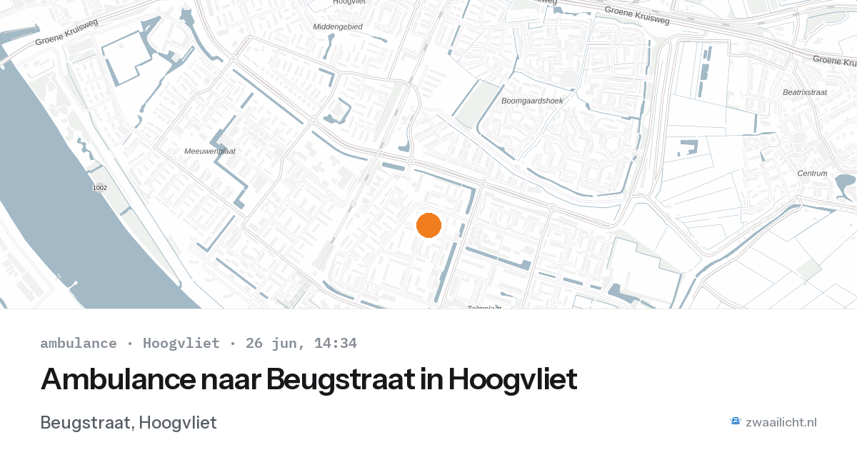 Ambulance naar Beugstraat in Hoogvliet — 26 jun 2026
