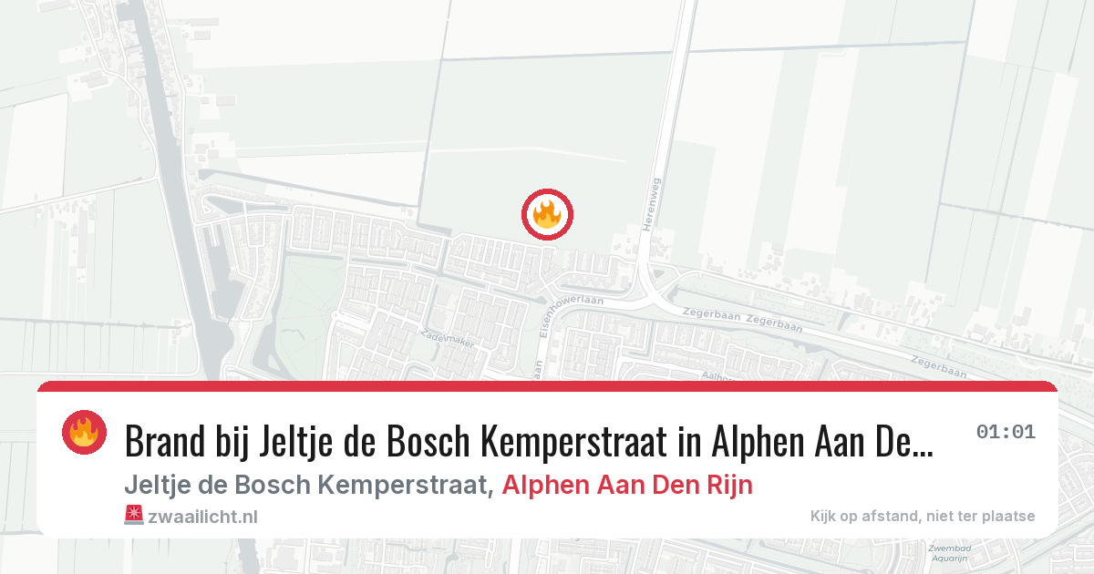 Brand bij Jeltje de Bosch Kemperstraat in Alphen Aan Den Rijn — 28 jun 2026
