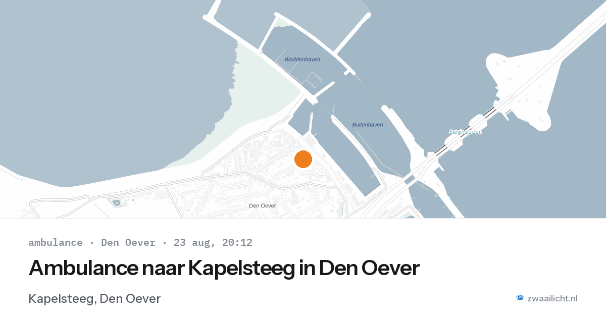 Ambulance naar Kapelsteeg in Den Oever — 23 aug 2026
