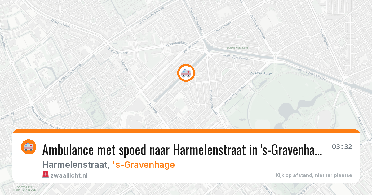 Ambulance met spoed naar Harmelenstraat in 's-Gravenhage — 10 aug 2026
