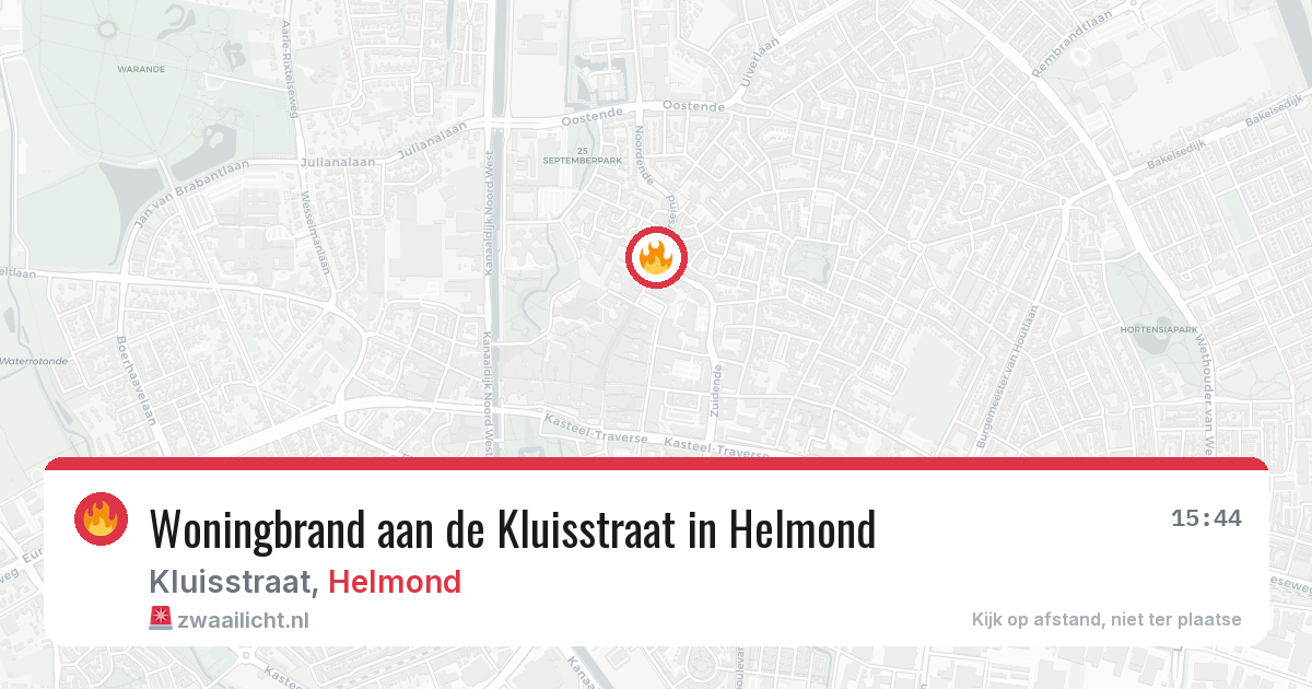 Woningbrand aan de Kluisstraat in Helmond — 3 aug 2026