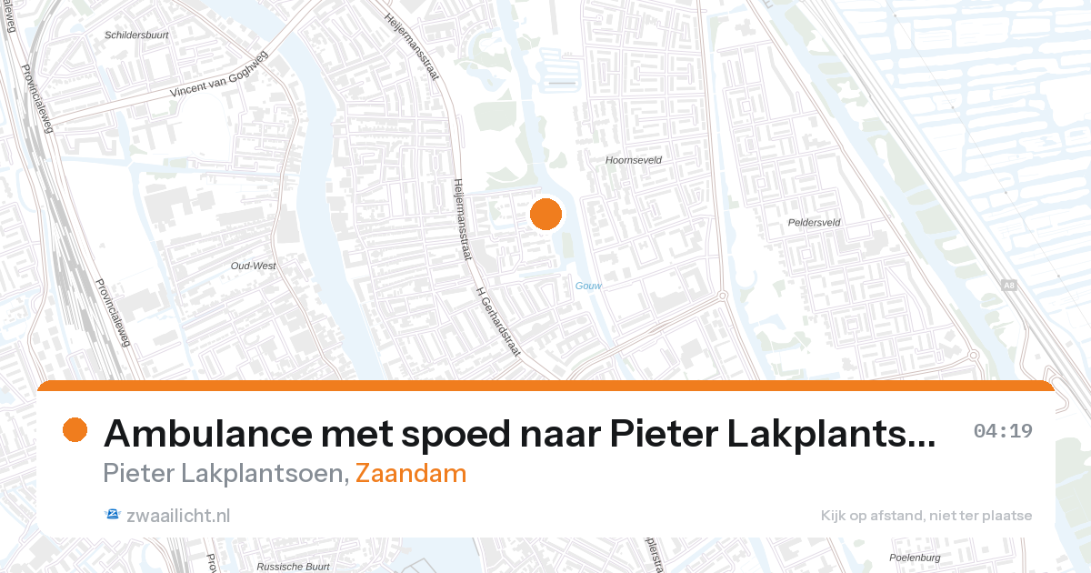 Ambulance met spoed naar Pieter Lakplantsoen in Zaandam — 9 jun 2026
