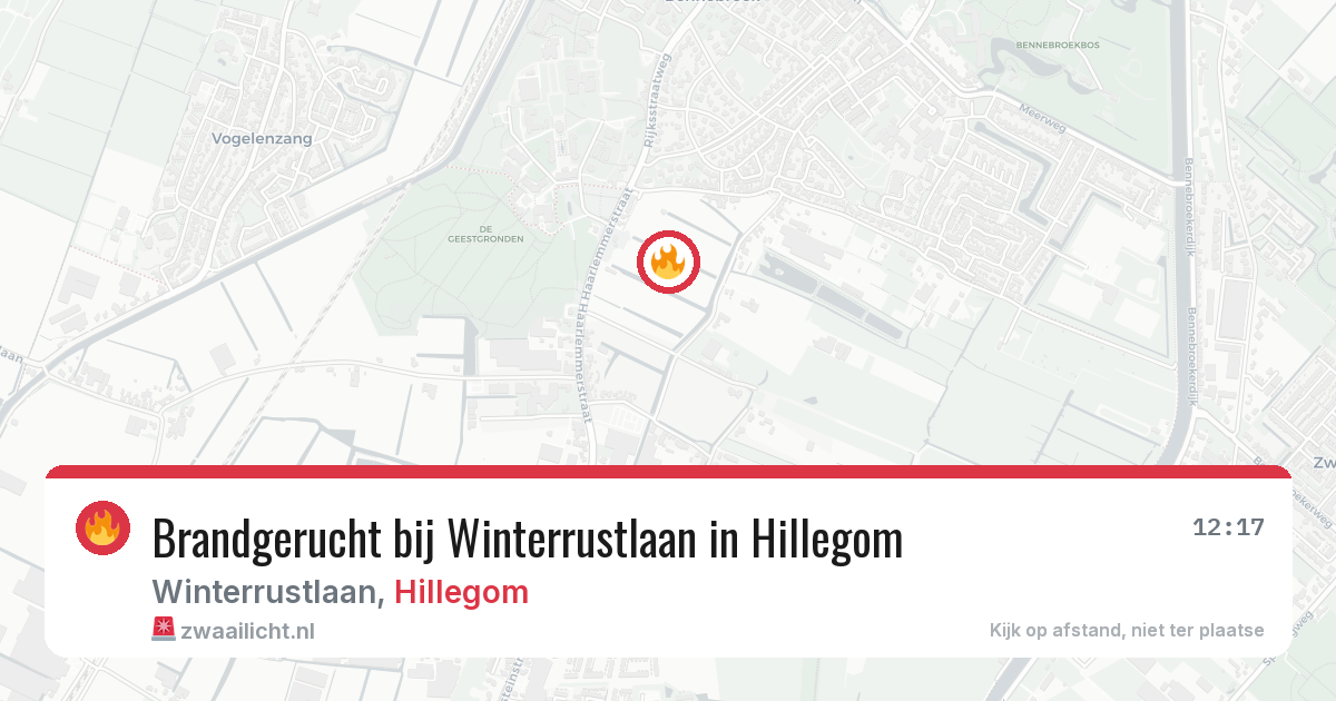 Brandgerucht bij Winterrustlaan in Hillegom — 11 aug 2026