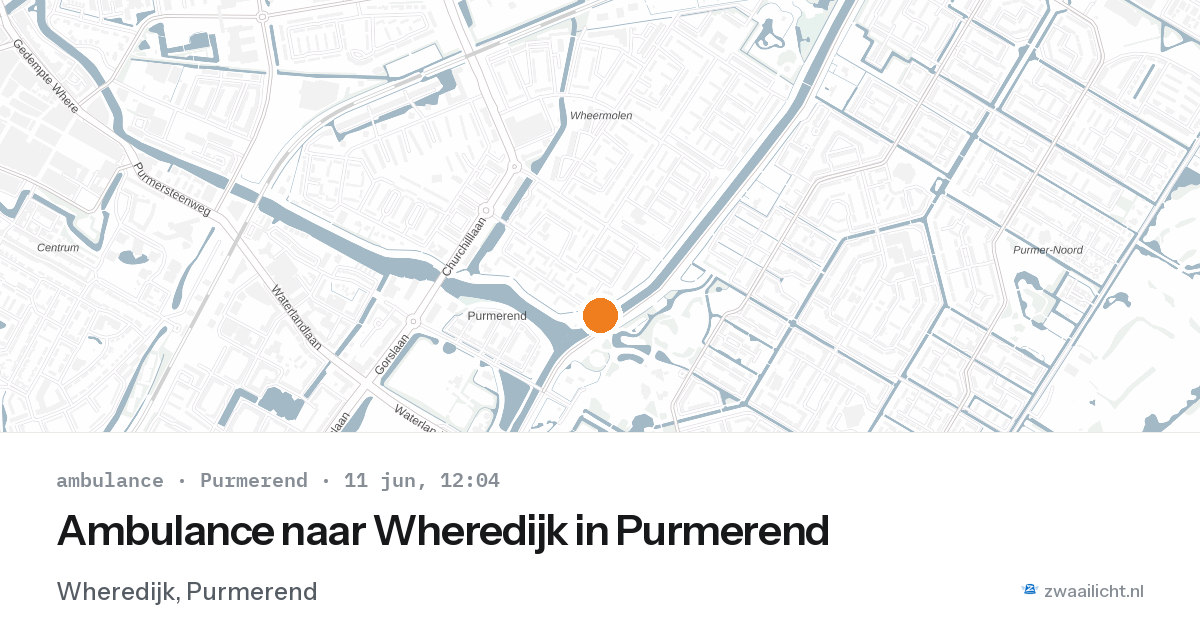 Ambulance naar Wheredijk in Purmerend — 11 jun 2026