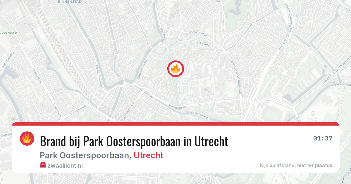 Brand bij Park Oosterspoorbaan in Utrecht — 1 mei 2026