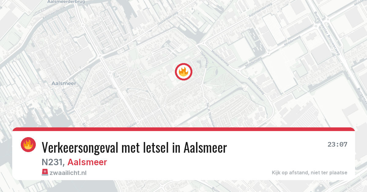 Verkeersongeval met letsel in Aalsmeer — 6 jun 2026